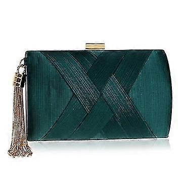 frynsete gyllen sateng kveldsveske