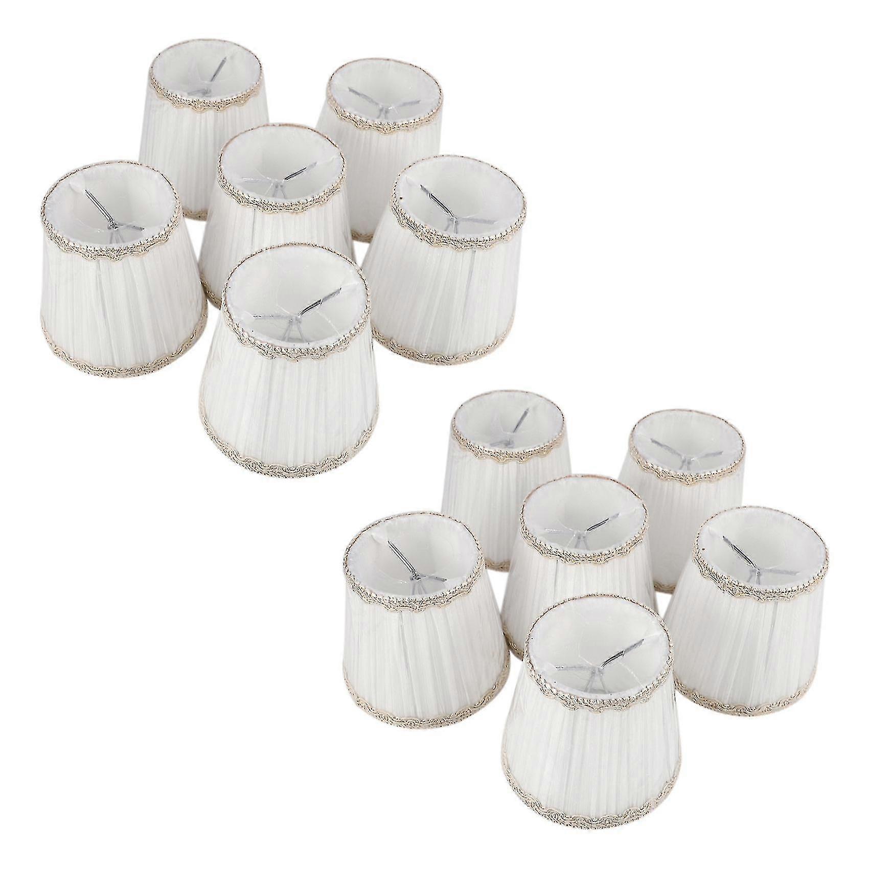 シャンデリアシェード、キャンドルバルブとのみ互換性があり、6つのセット、ホワイト