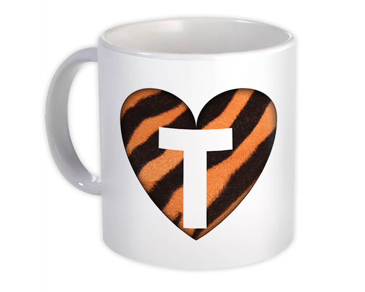 Gift Mug: Monogram Letter T Tiger
