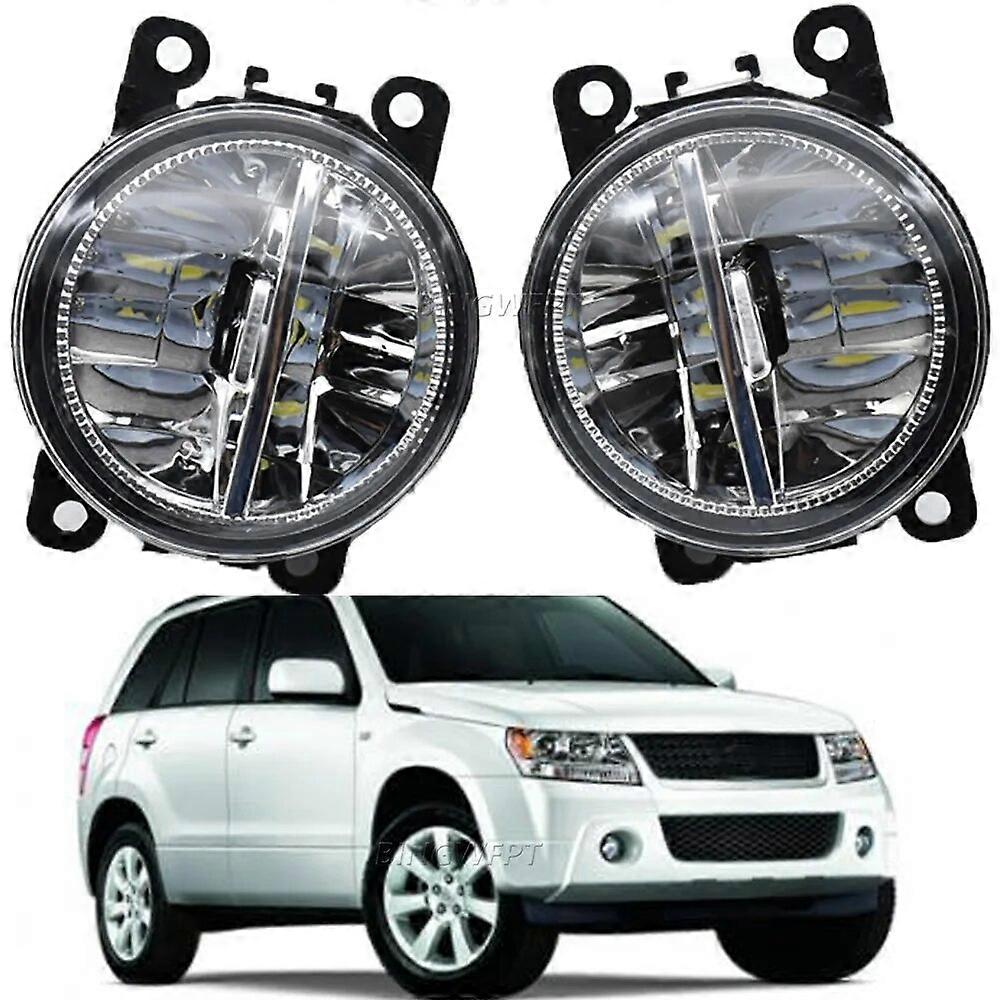 2PCS Fog Light Assembly For Suzuki Grand Vitara 2 II JT 2005-2015 Car Front Bumper LED Fog Lamp DRL H11 12V Foglights Foglamps