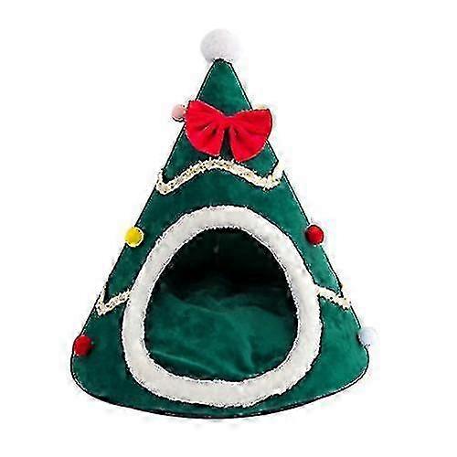 Cat Bed Christmas Tree Cat Tent House, Self-warming 2 In 1 Comfortable Pet Bed