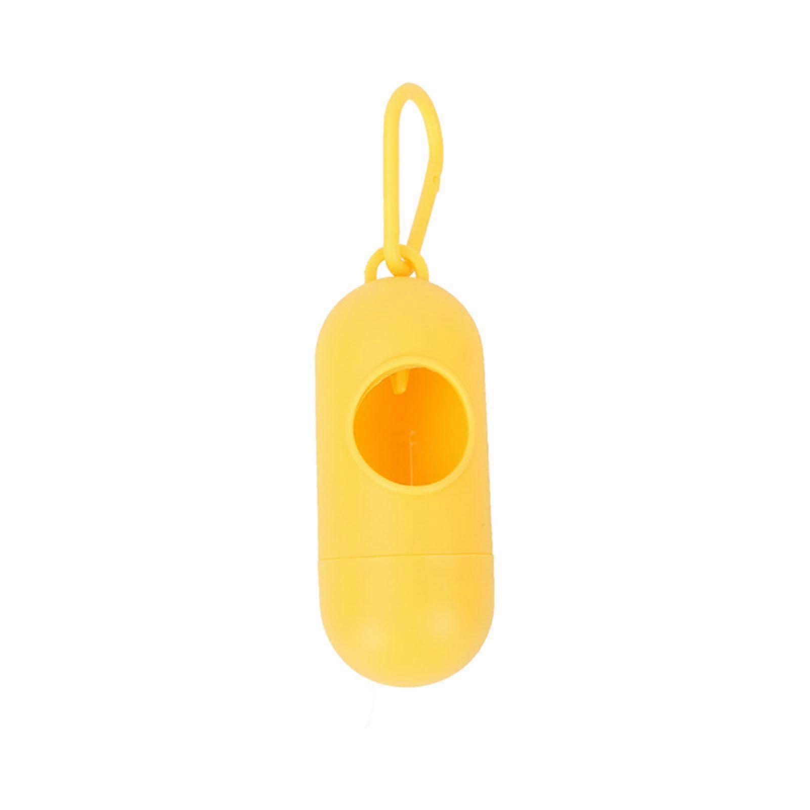 Yellow Leakproof Pet Waste Bag Dispenser with Back Hook