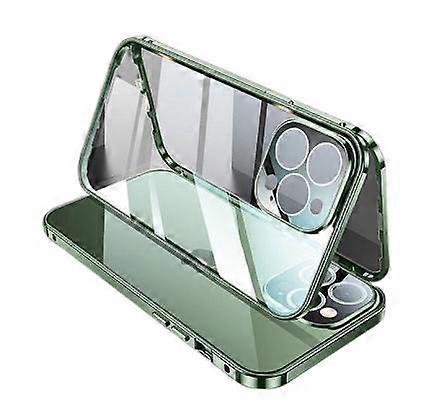 Lockable for iPhone 15 Pro Max/15 Ultra Magnetic Case Double Sided Glass Case with Camera Lens Protector Screen Protector Safety Lock