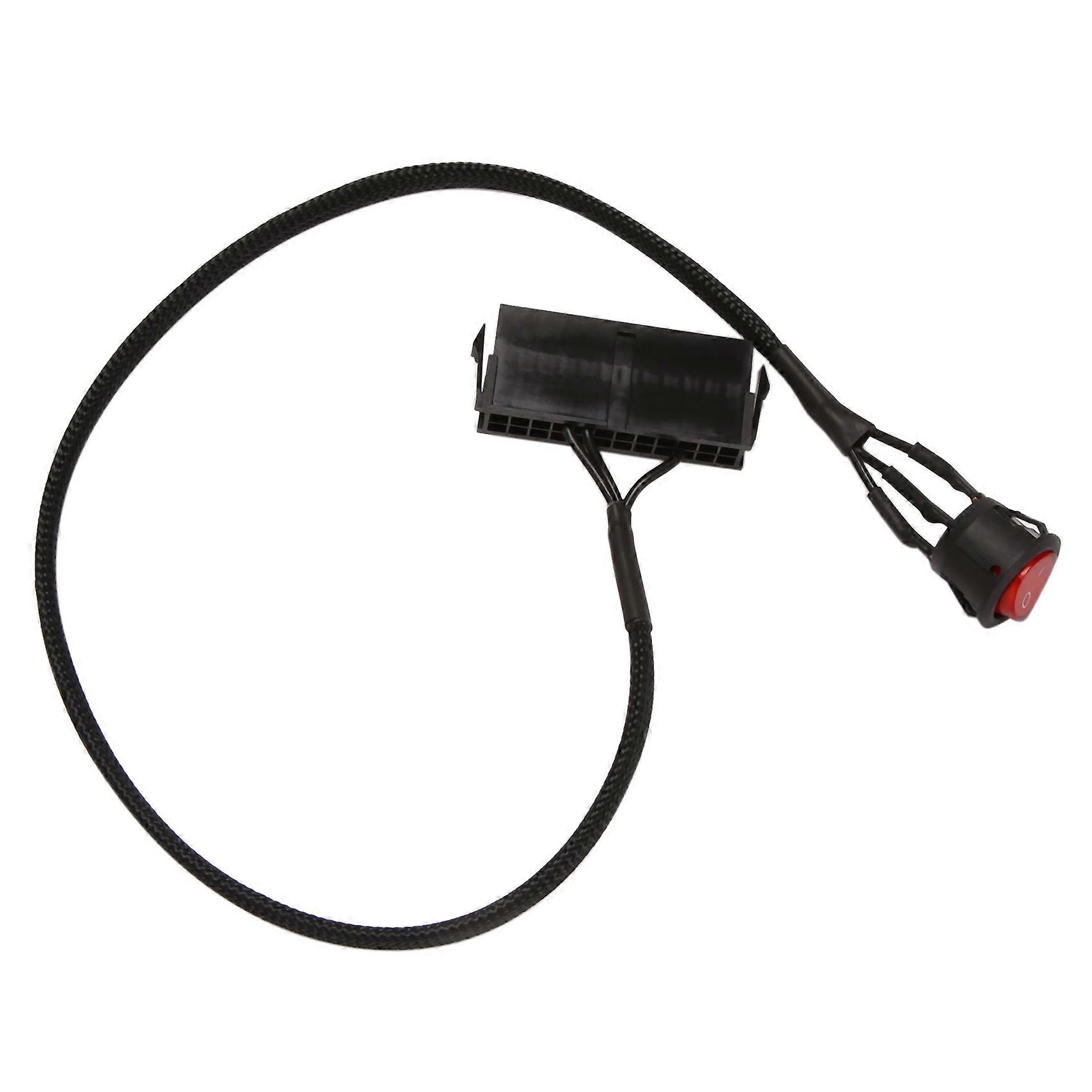 24-Pin Female ATX PSU PC Supply Tester Up Jumper Ridge Cable with ON/OFF Switch,50cm