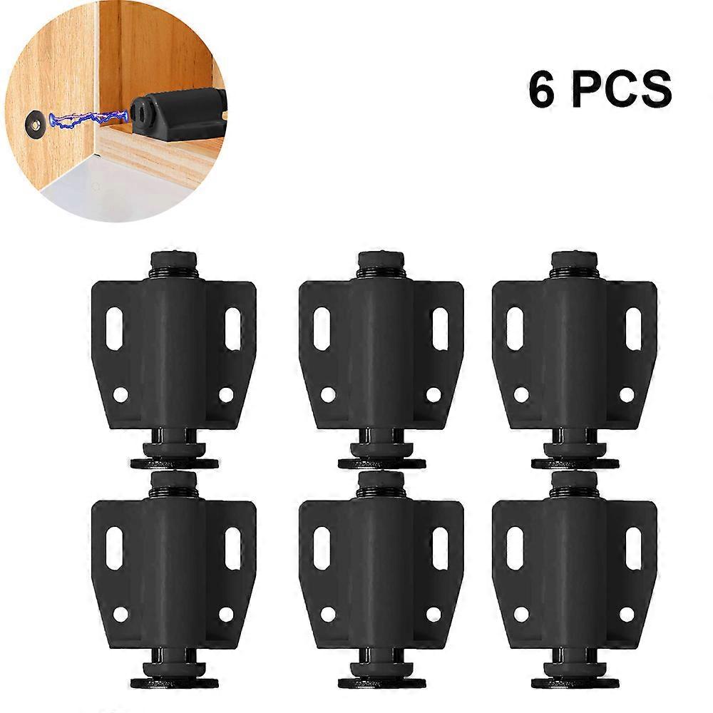 Single head Magnetic Touch Latch, 6 Pack Push Open Cabinet Door Latches and Catches, Pus