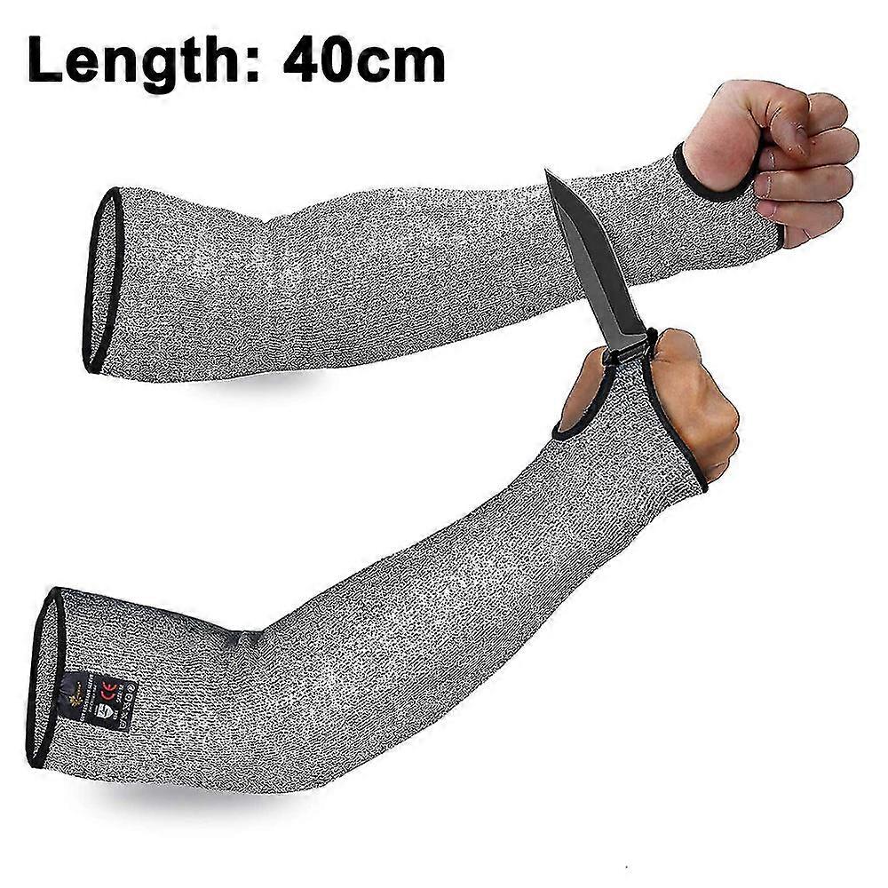 1 Pair Cut Resistant Knit Sleeves Protection Slash Resistant Sleeves With Thumb Slot Helps Prevent Scrapes Scratches Skin Irritations Uv-protection