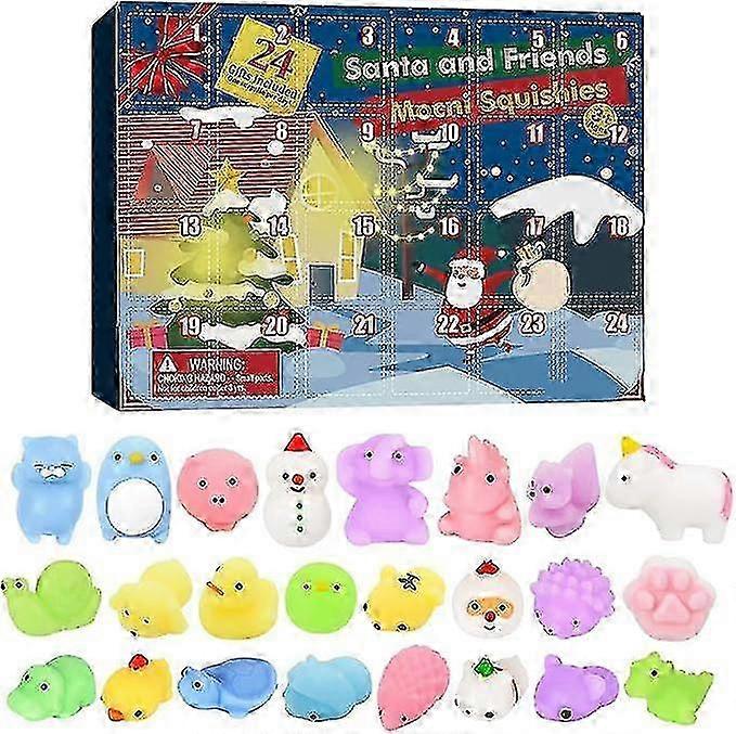 Advent Calendar For Kids Countdown Calendar 24PCS Advent Calendar Blind Box 24 Grid Rubber Toy Blind Box Surprise Gifts