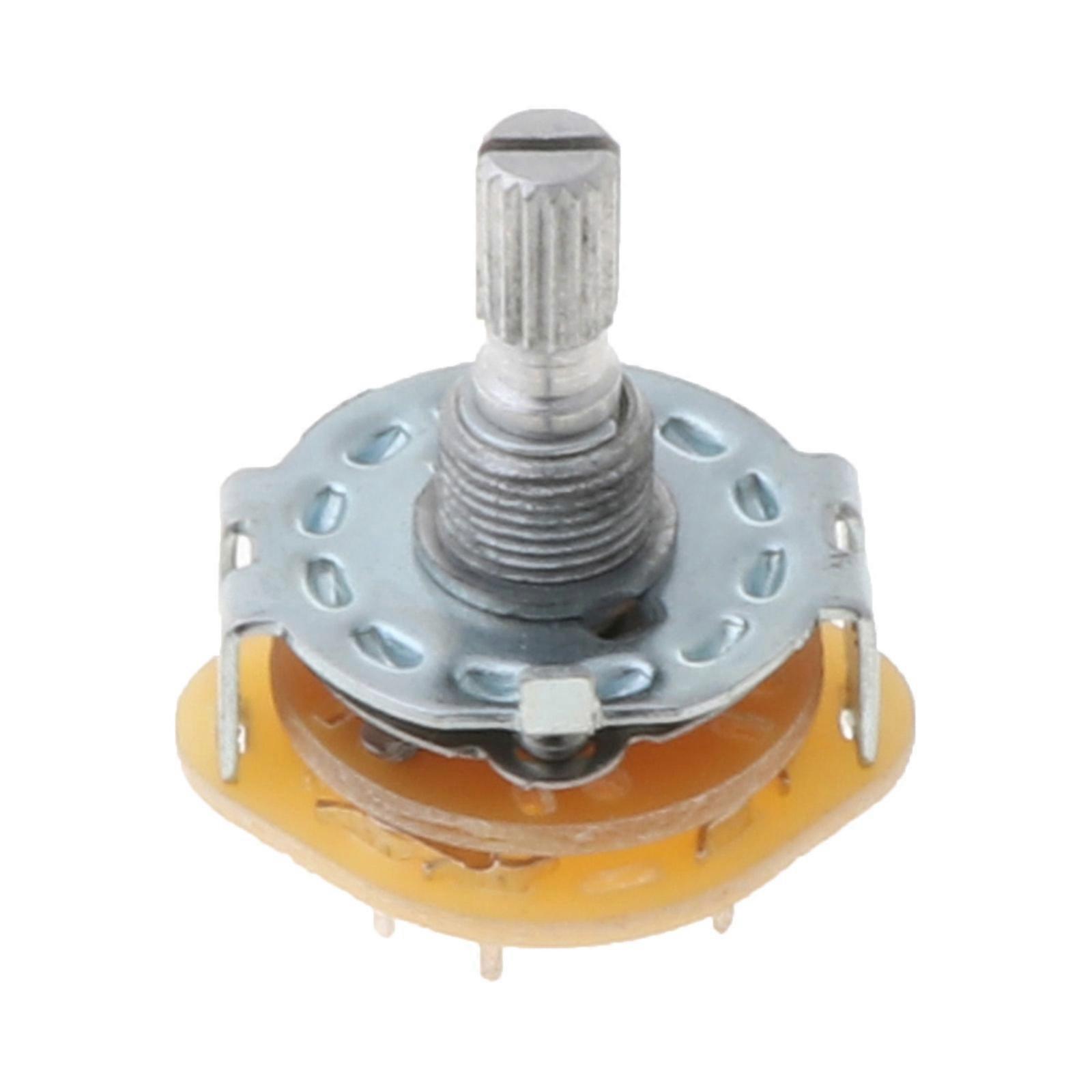 Shaft Panel Mount 2P5T Rotary Switch Selector Band 2 Pole Position 5 RS25