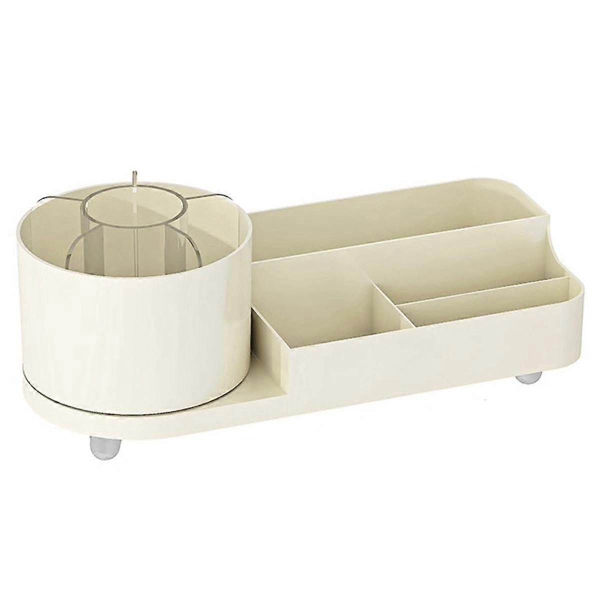 Large Capacity Makeup Brush Organizer for Vanity 360 Rotating Cosmetic Display Case Make Up Brushes Cup for Cosmetics-B