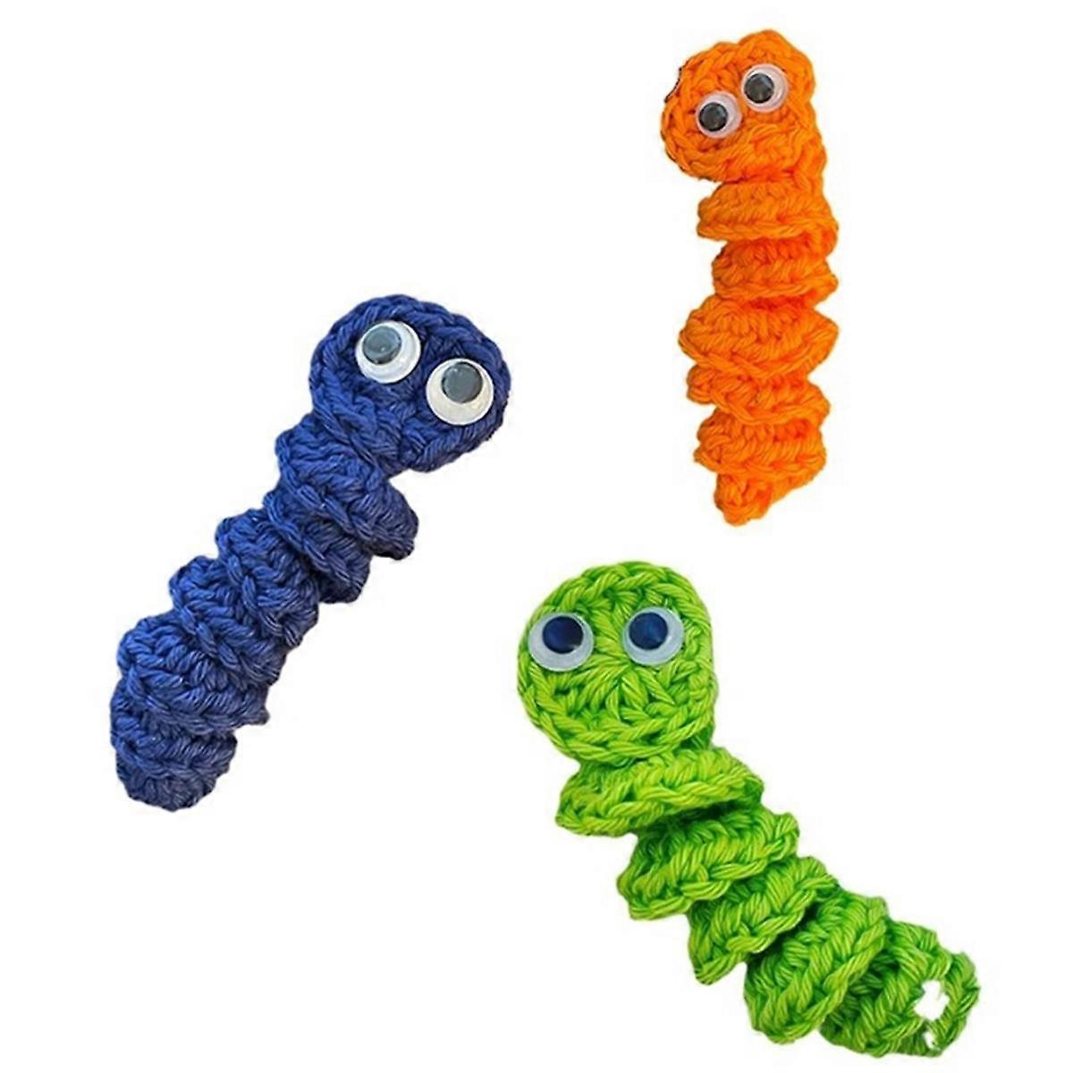 Handgemachtes Sorgenwurm-Geschenk zur emotionalen Unterstützung, Gehäkelter Sorgenwurm, inspirierende Sorgen, süßes gestricktes Geschenk A