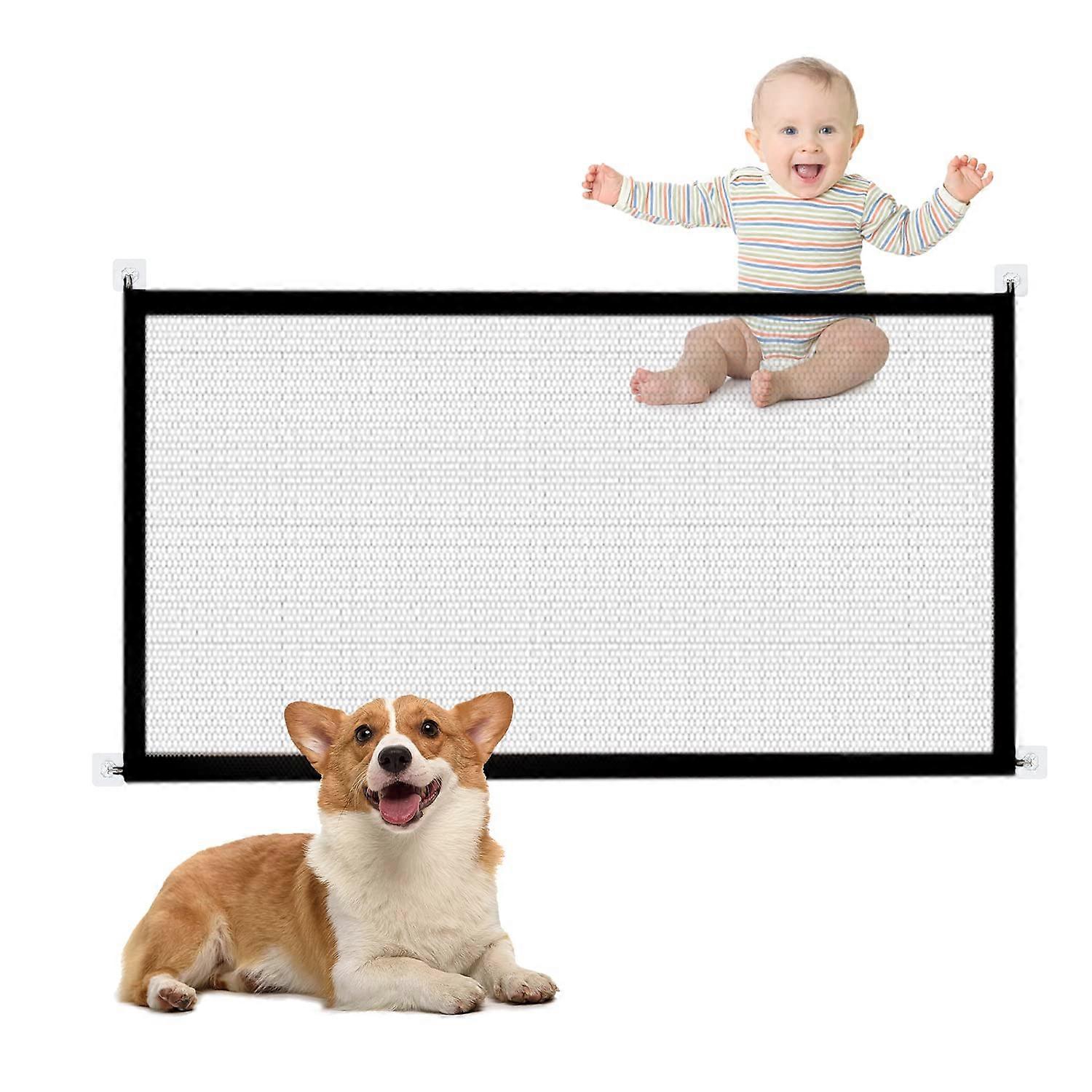 Pet Fence with 4 Hooks, Dog Guardrail Isolation Net, Easy To Assemble Baby Door