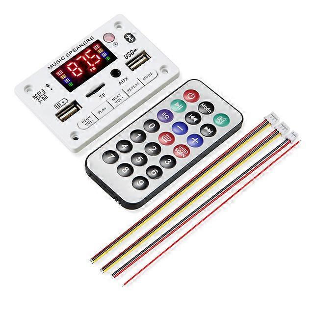6V 12V Bluetooth 5.0 MP3 Decoding Board Module Wireless Car USB MP3 Player TF Card Slot USB FM with Microphone Handsfree control