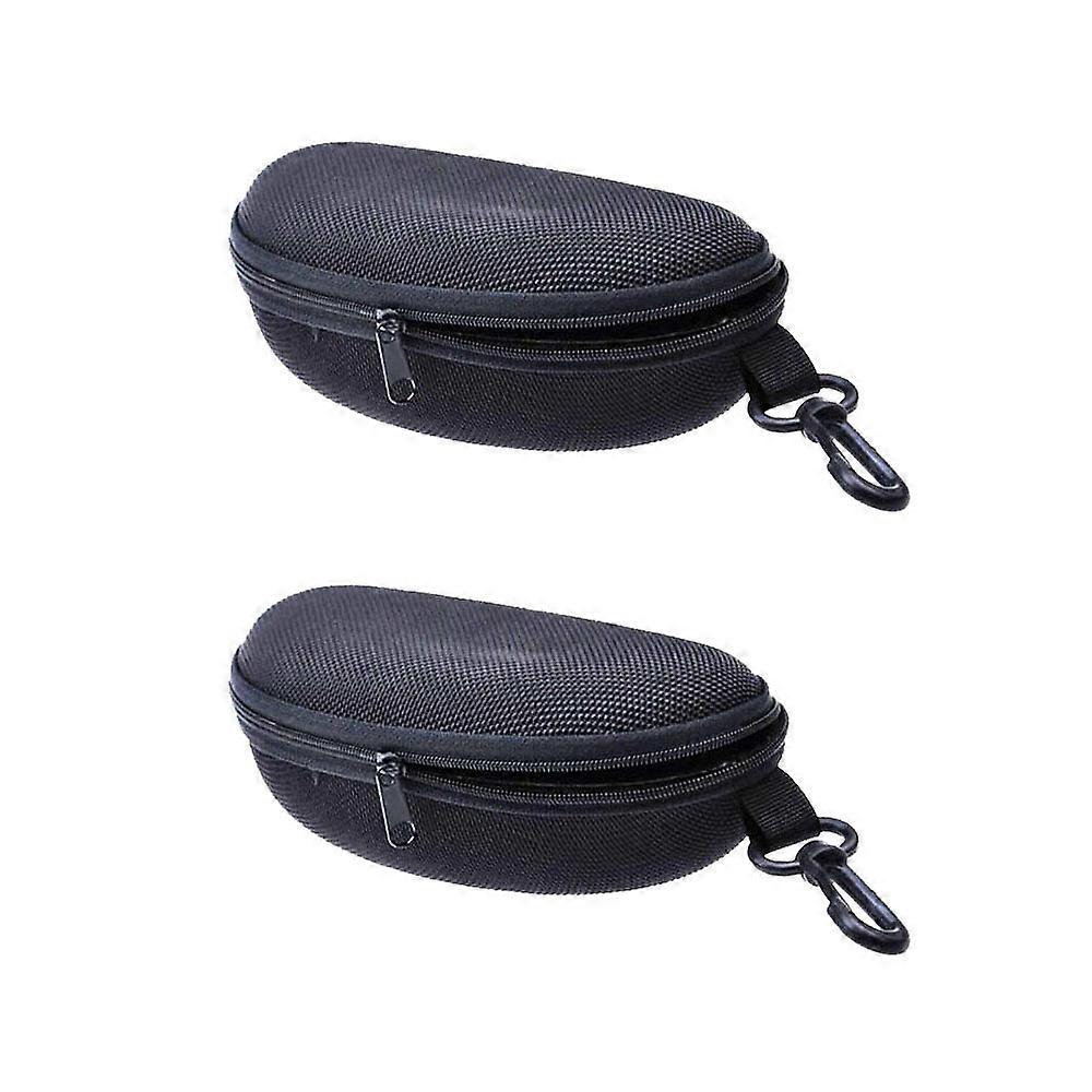 2-piece set (black, about 170*75*50mm) Glasses Case Hard Case Shell Case Sun Reading Cycling Sports Glasses Case for L