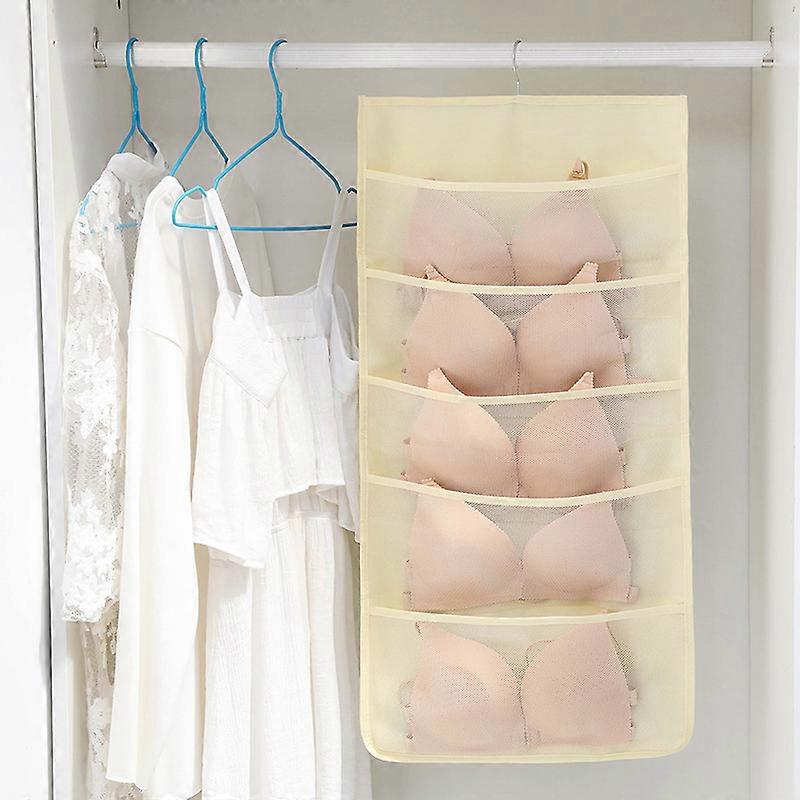 Beige Multifunctional Hanging Cabinet Double Sided Hanging Storage Bag