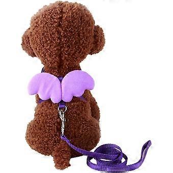 UBIUO ? Pet Leashes, Dog Lead Cute Angel Wing Training Vest Adjustable Leash Walking Harness for Small Dog Puppy Cat (S, Purple)