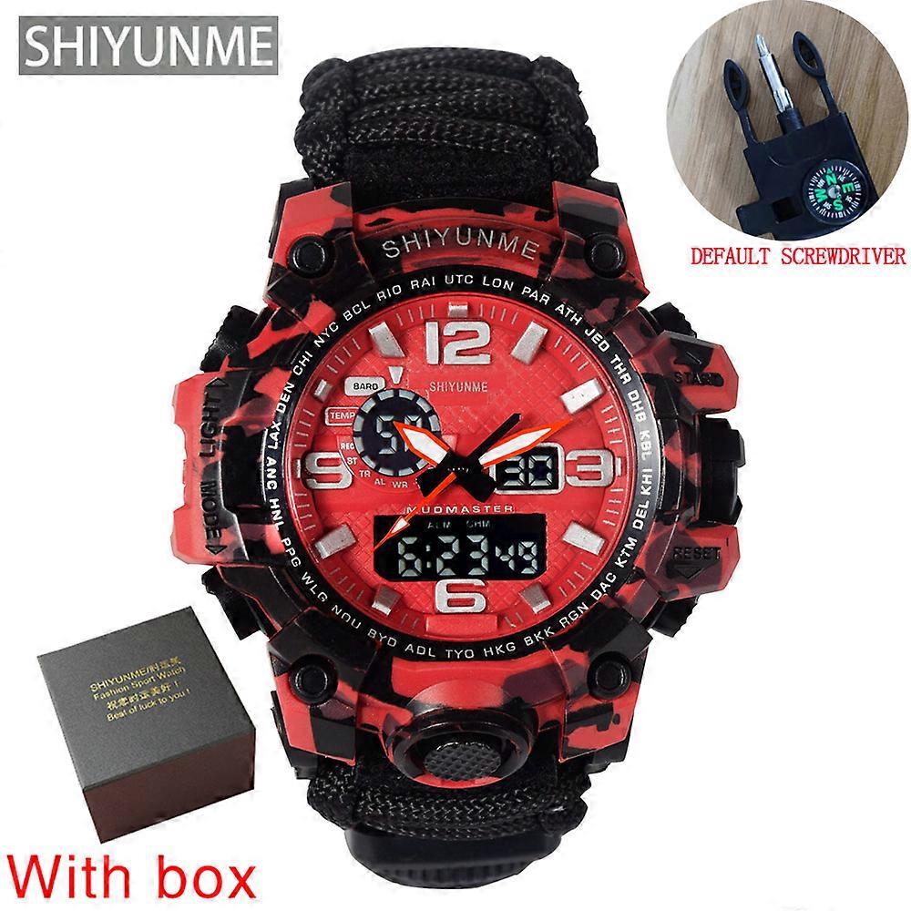 SHIYUNME G Style Άνδρες Αθλητικά Ρολόγια Υπαίθρια Κατασκήνωση Πυξίδα Θερμόμετρο Αδιάβροχο LED Ψηφιακό ρολόι Άνδρας Στρατιωτικό ρολόι καρπού