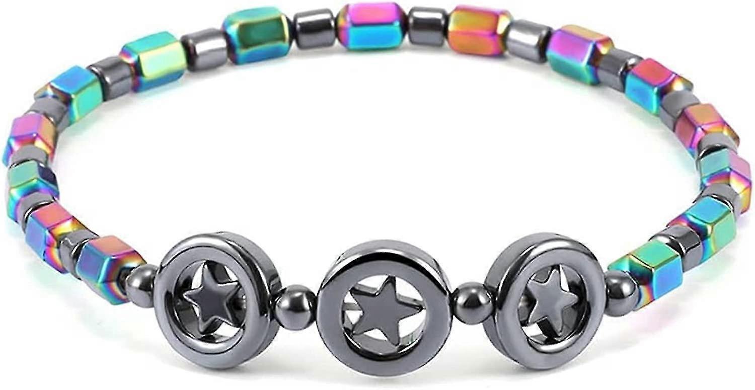 Magnetic Slim Hematite Anklet, Star Natural Magnetic Stone Anklet, Anti Swelling Black Obsidian Anklet, Chakra Anklets