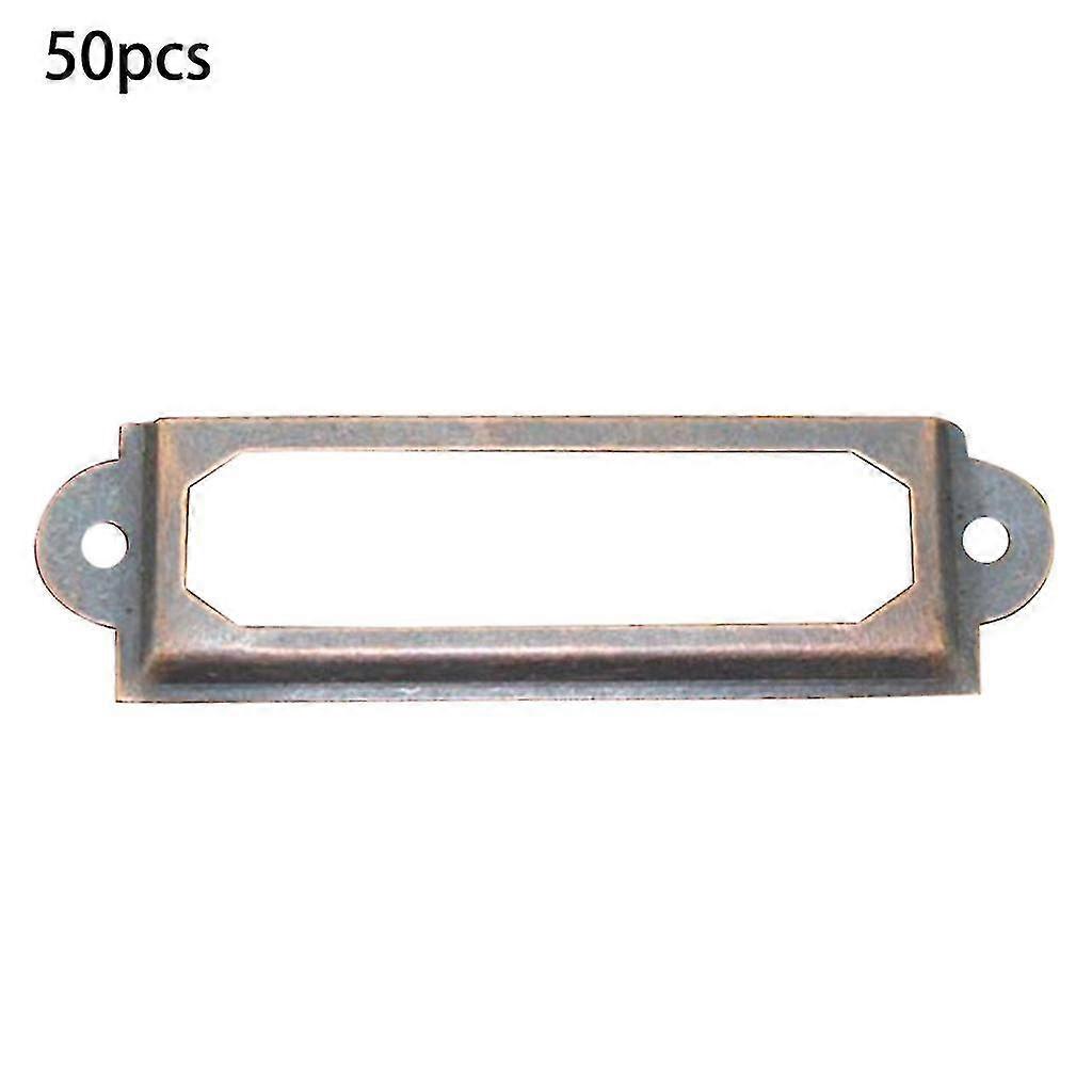 50pcs Office Library File Drawer Cabinet Card Tag Label Holder Metal Frame
