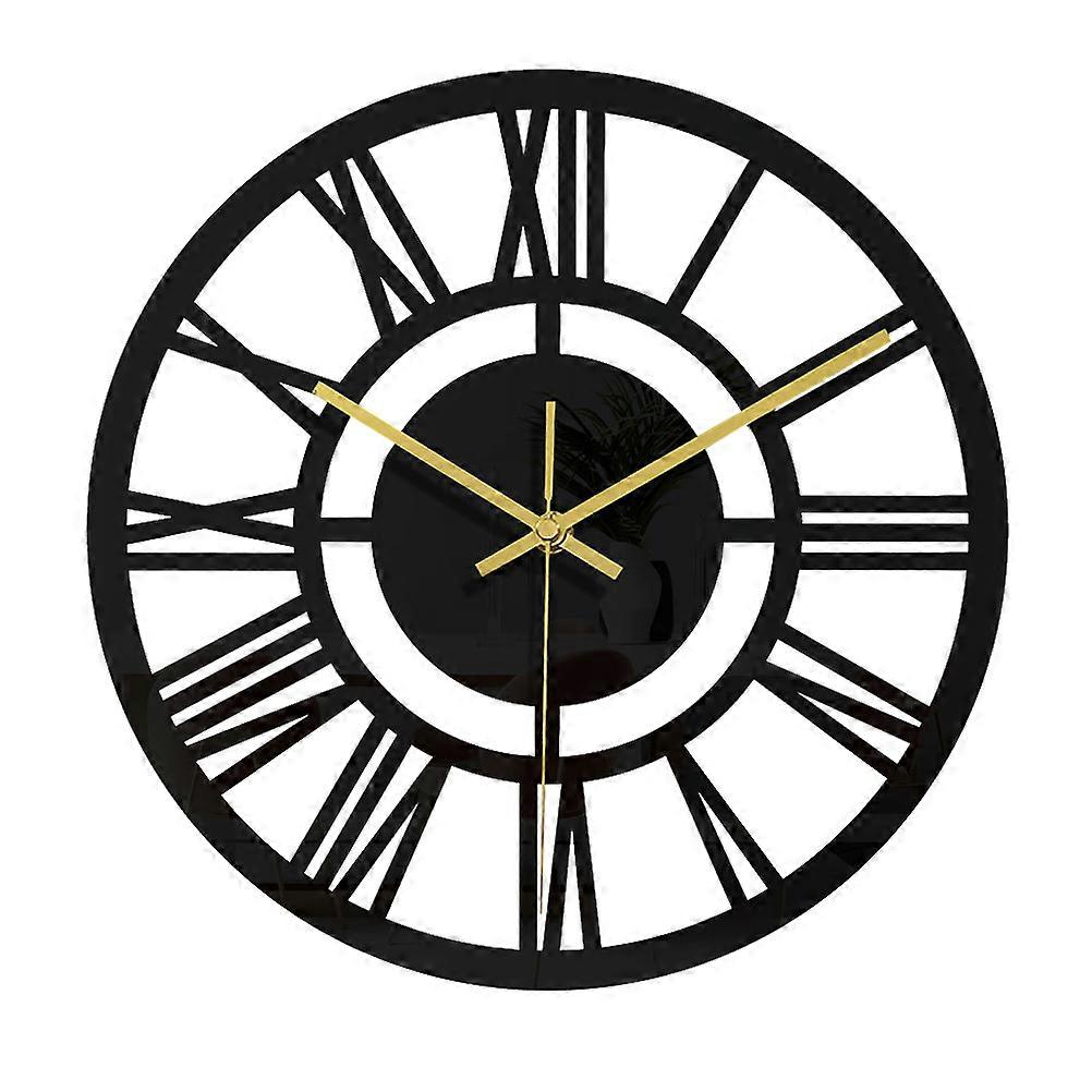 Wall Clock Silent Non Ticking Clock Acrylic Wall Round Black Clock Home Clock Decor