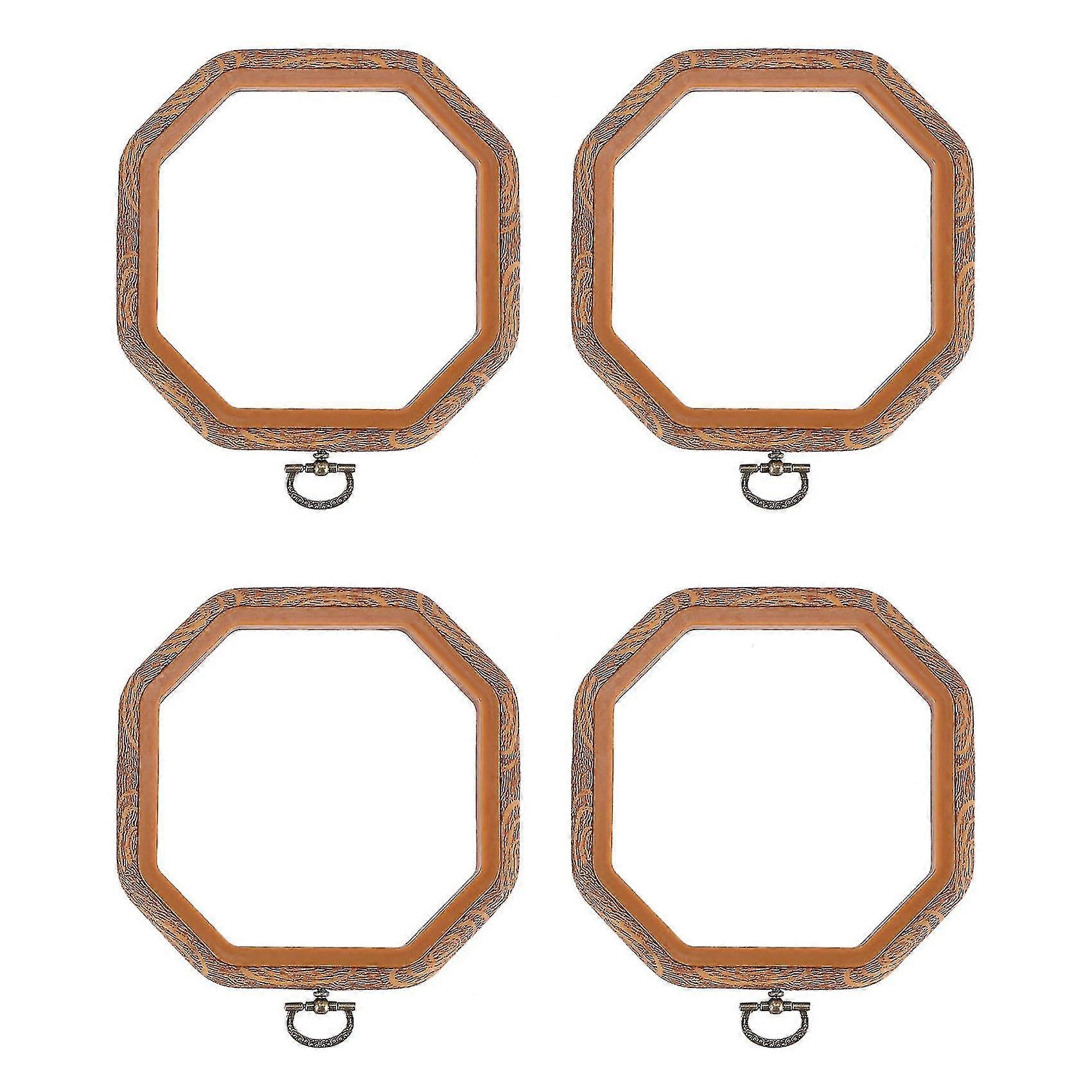 2 Packs Embroidery Hoops Octagon Set - Imitated Wood