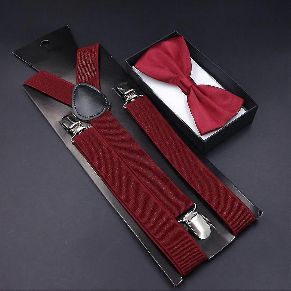 Men Y Shape Foldable Casual Soft Bowtie Suspender Set Long Universal
