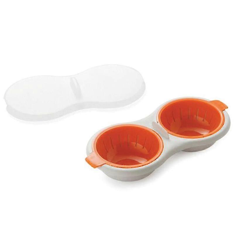 Silicone Draining Egg Boiler Double Egg Poacher For Microwave