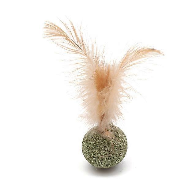 Pet Catnip Toys Edible Catnip Ball Safety Healthy Cat Mint Cats Home Chasing Game Toy Products Clean Teeth The Stomach Catmint-feather