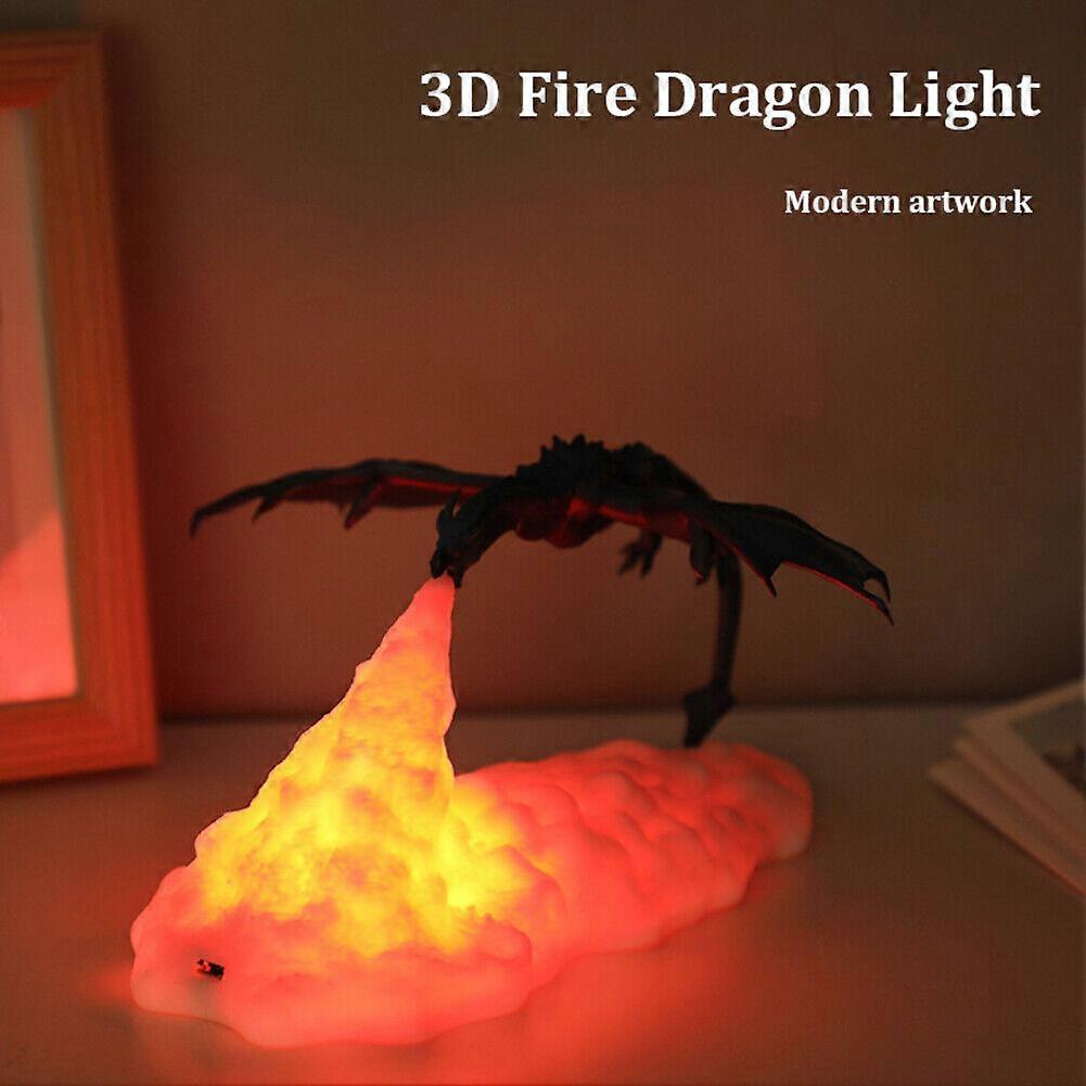 3D Printed Fire Breathing Dragon Night Light Led Home Creative Llight Gift