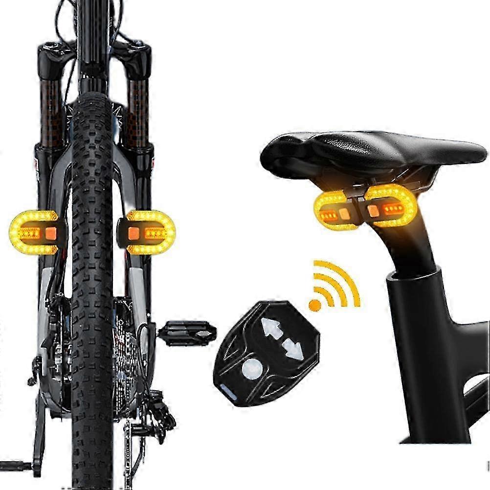 Bike Taillight with Turn Signals, Waterproof Wireless Remote Control Bike Light, USB Rechargeable Ultra Bright LED Safety Warning, Bike Brake Tail Lig