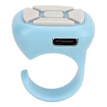 Blue Remote Control Ring Cell Phone Bluetooth Remote Control Camera Shutter Selfie Button for Scrolling Video Clicking Like