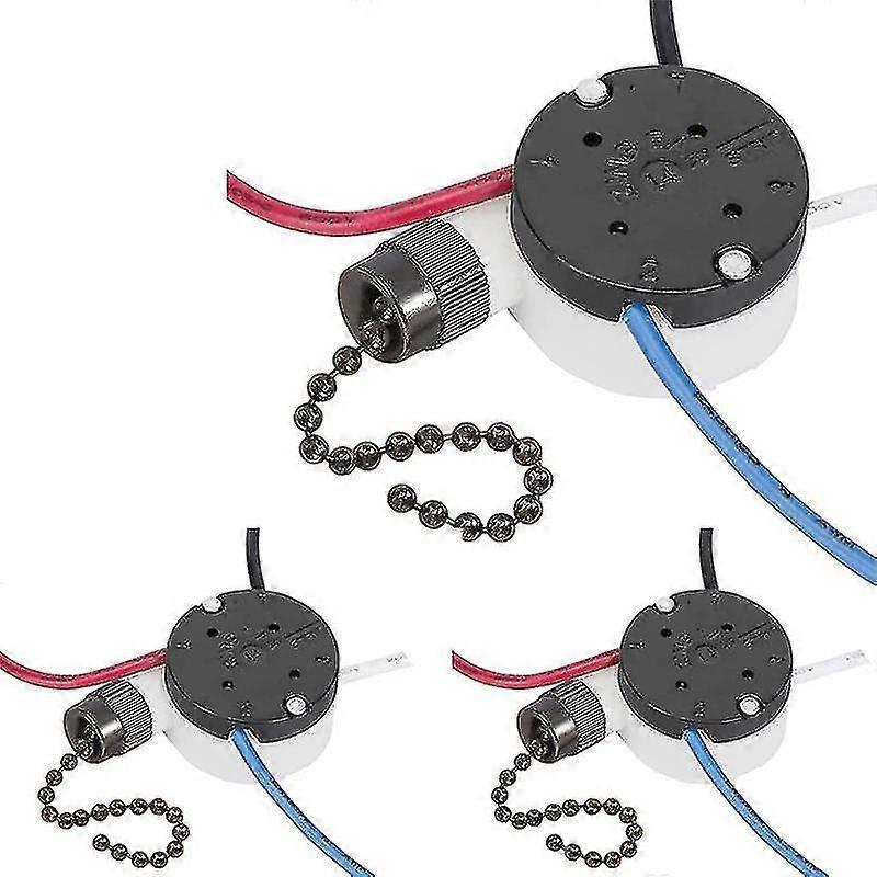 3pcs Ceiling Fan Switch Ear Ze-208s E89885 3 Speed 4 Wire Pull Chain Switch Fan Light Switch Replac