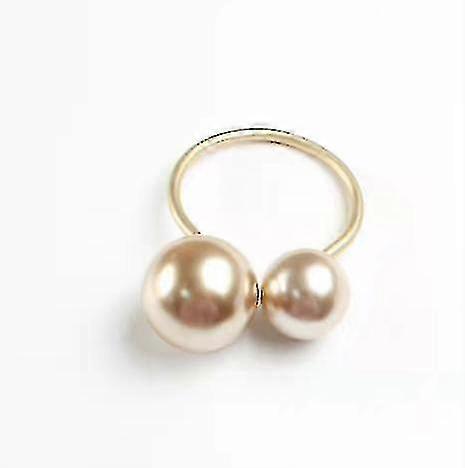 خواتم منديل، مجموعة من 12 خاتم منديل لؤلؤي، حامل خاتم منديل ذهبي ل