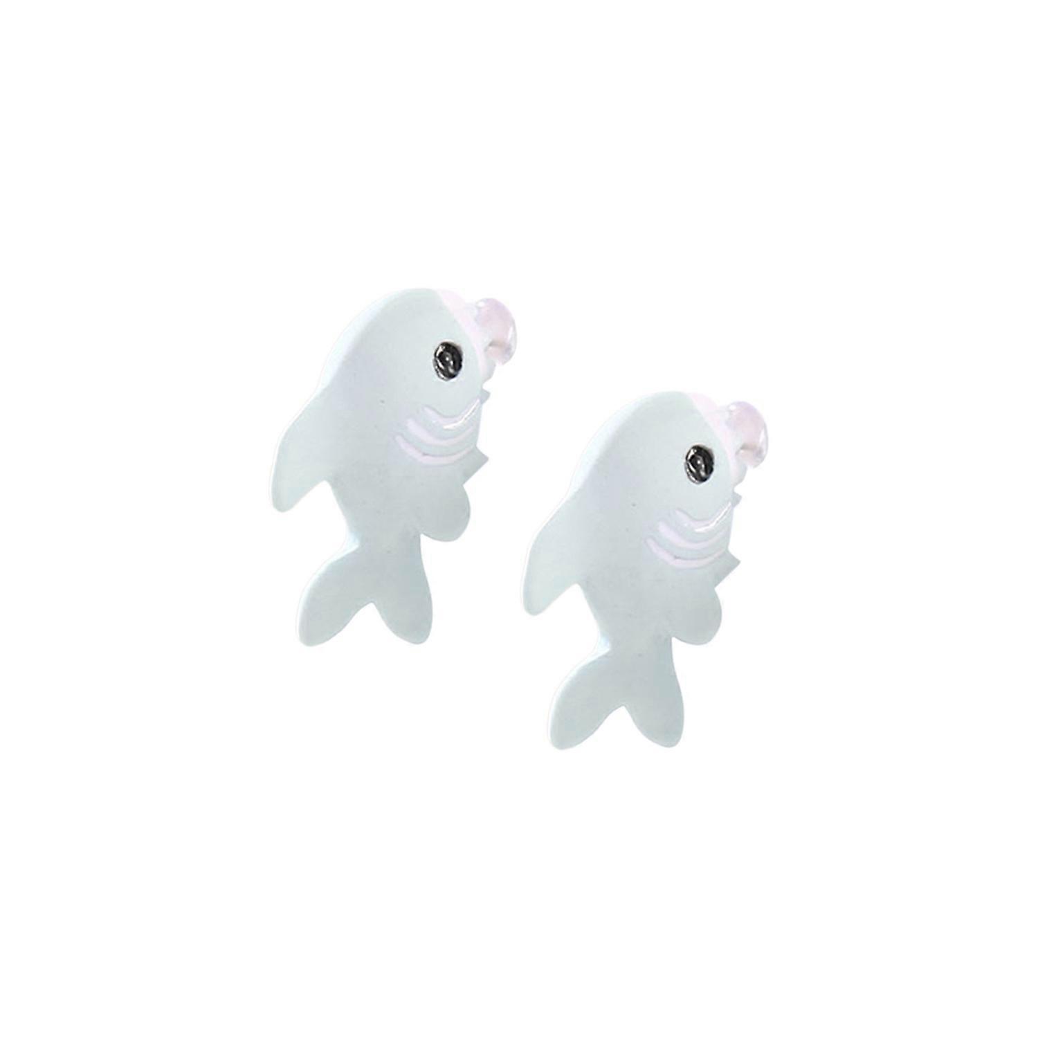 1 Pair Cartoon Animal Bite Earrings Multi Shapes Shark Hippo Dinosaur Whale Resin 3D Biting Ears