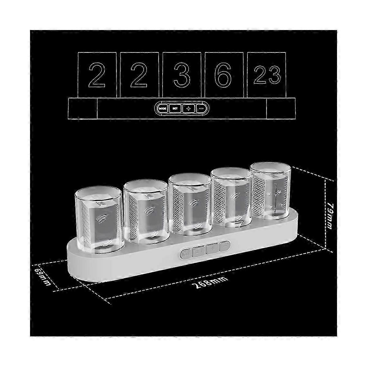 Digital Nixie Tube Clock with RGB LED Glows Light suitable for Home Desktop Decoration DIY Idea Birthday Gif