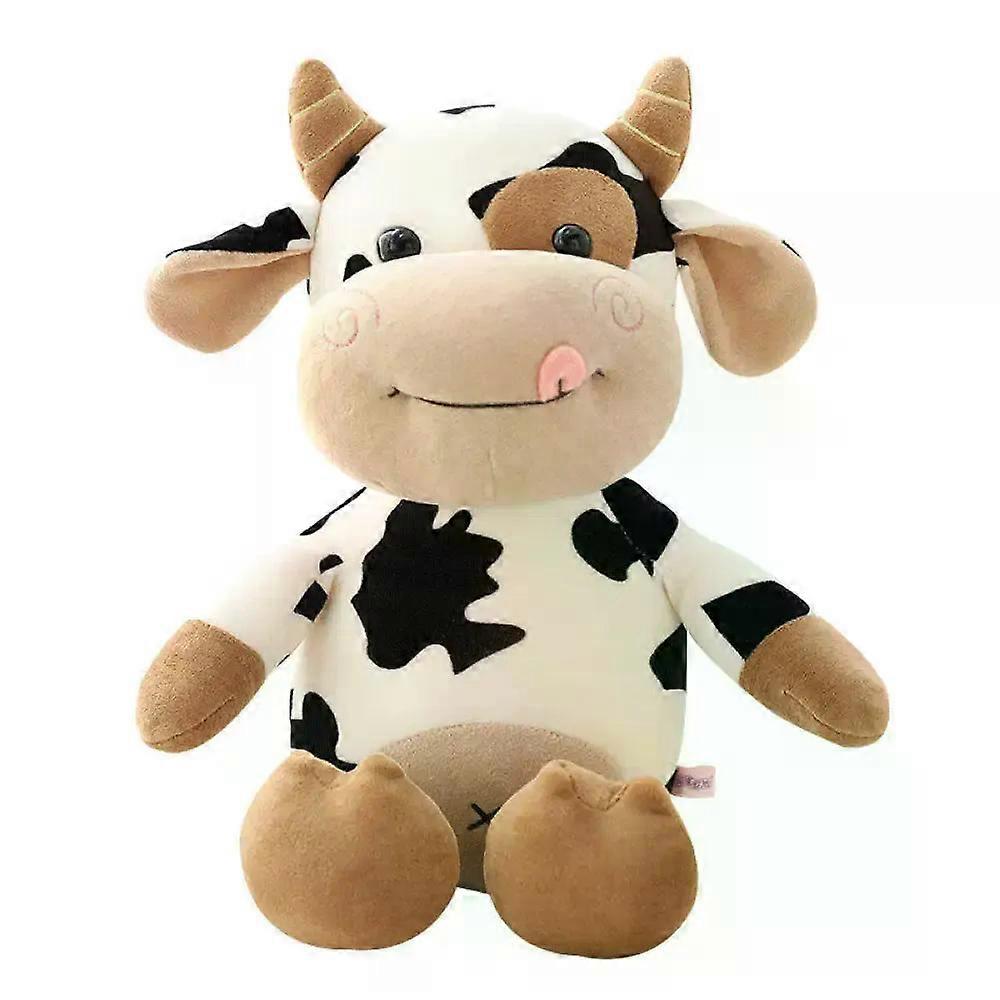 بقرة مرقطة دمية لطيف بقرة صغيرة أفخم لعبة زودياك بقرة الفراء معطف بقرة دمية هدية