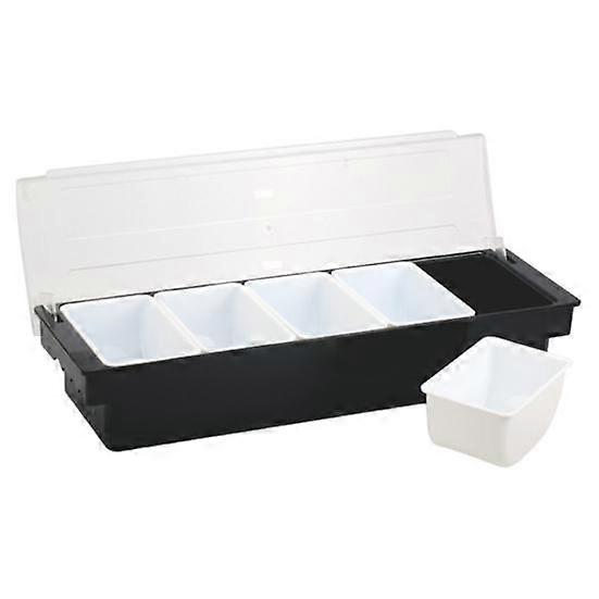 Seasoning Box Fruit Veggie Condiment Caddy with Lid Dispenser Tray Plastic Ice Cream Salad Bar