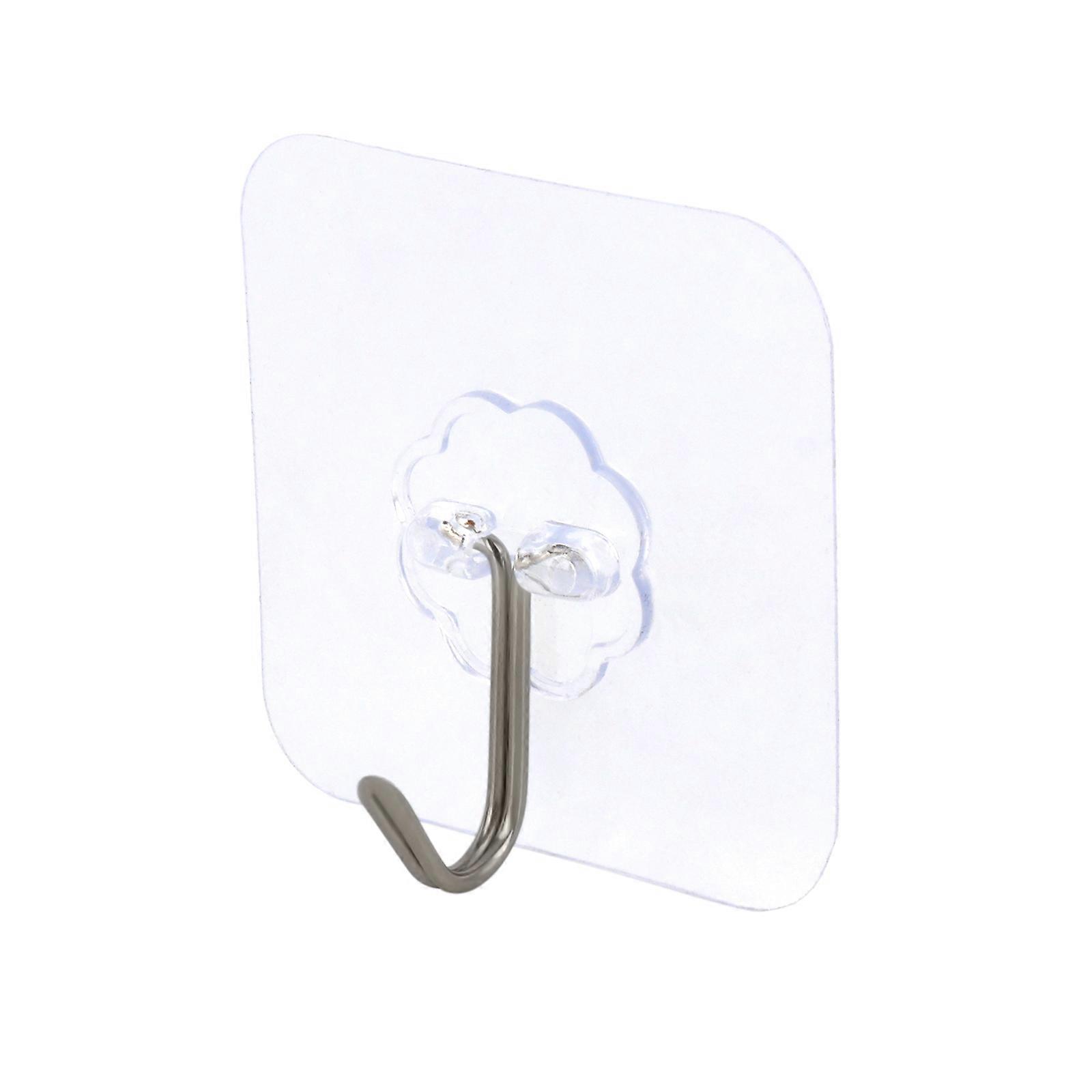 20 Pack Transparent Adhesive Hooks, Magic No-drill Wall-mounted Hooks 6x6cm