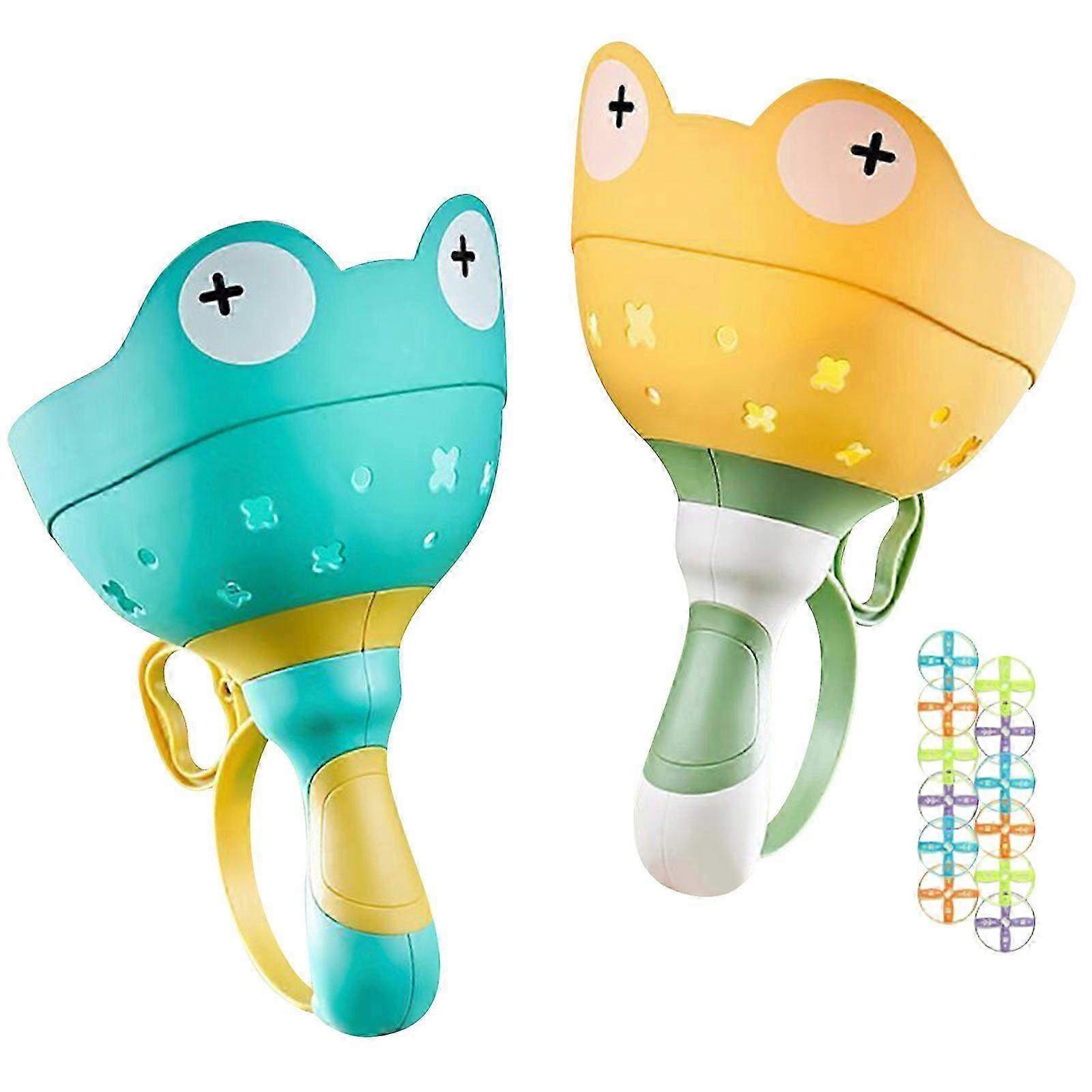 2PCS Manual Capture Game With 12 Discs, Flying Disc Launcher Toy,Offer