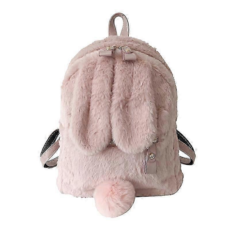 Children's Backpack in Old Rose with Soft Plush Fur, Multicoloured, ca. 28x25x13c