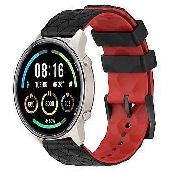 Voor Xiaomi MI Watch Sport 22mm Voetbalpatroon Tweekleurige Siliconen Horlogeband