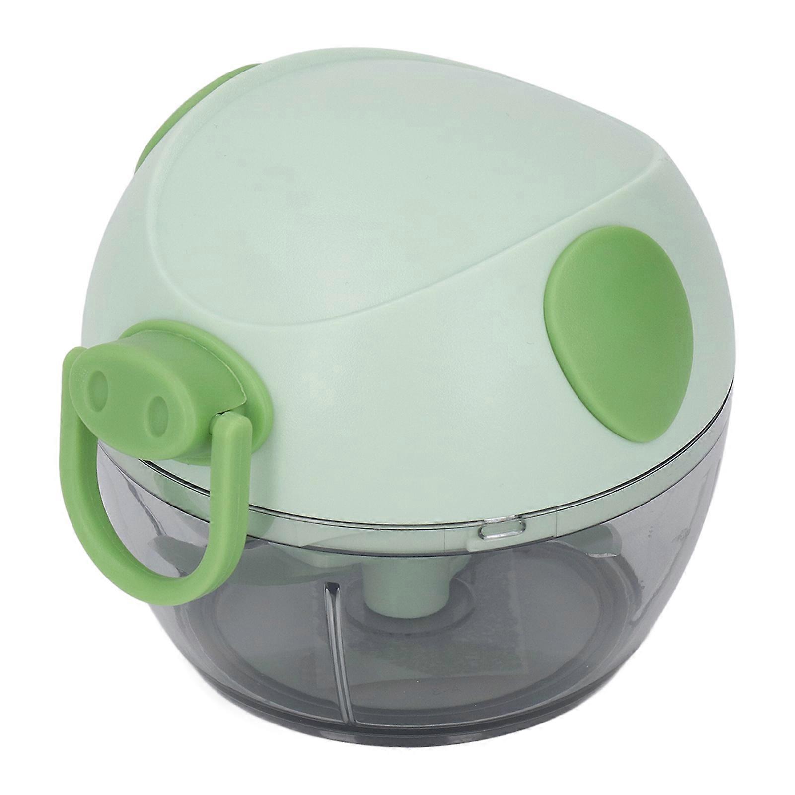 Manual Garlic Chopper, Mini Hand-Pull String Garlic Mincer, Green
