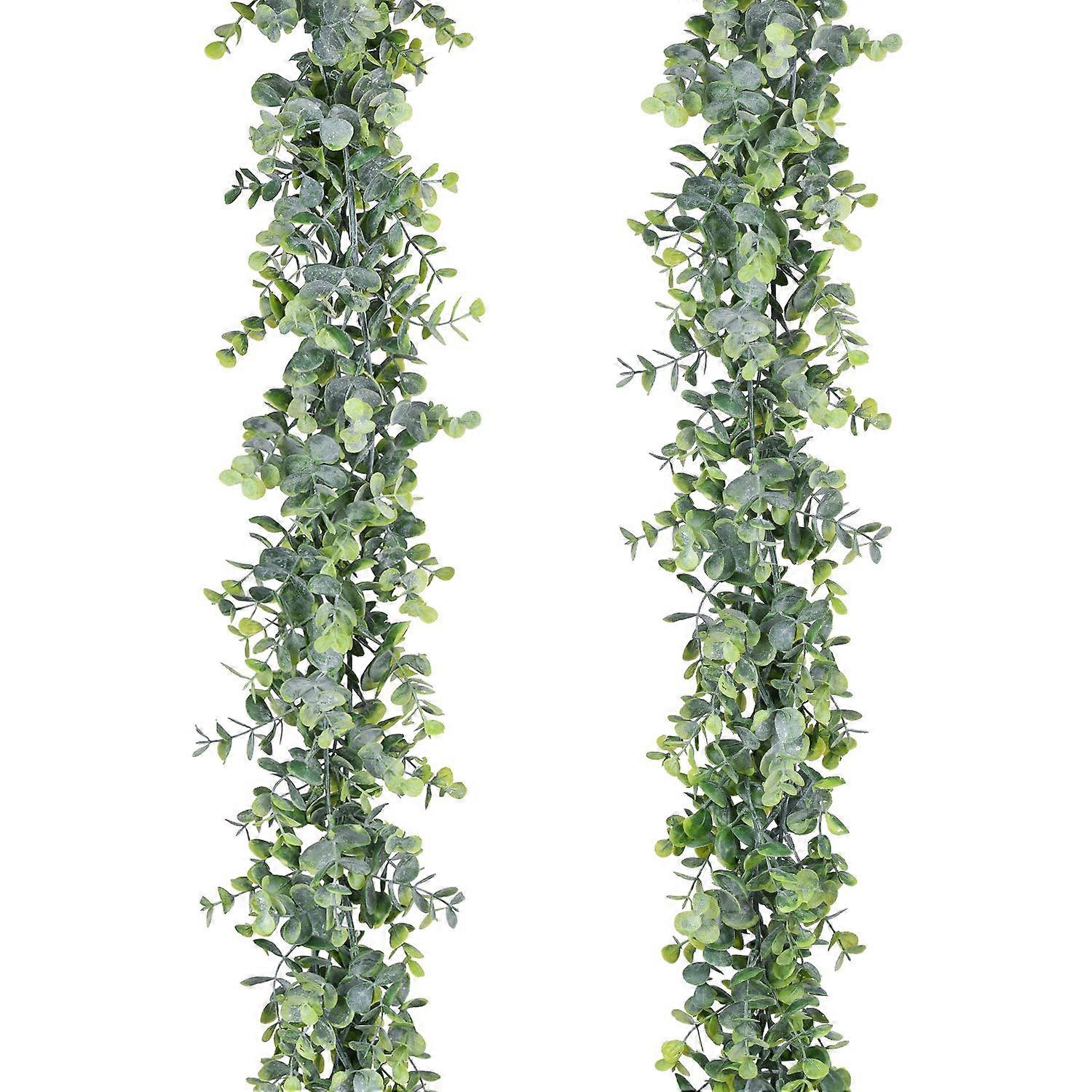 Artificial Eucalyptus Garland 5.5FT - 2 PCS Fake Greenery Decor for Wedding Backdrops and Event Displays
