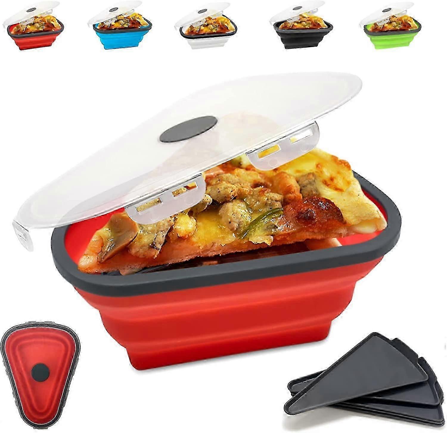Pizza Storage Container ,with 6 Serving Traysred