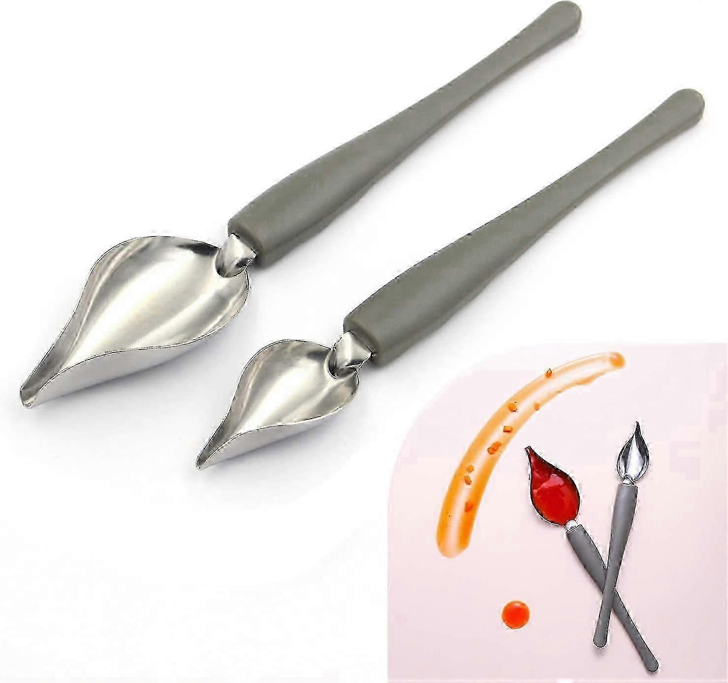 Professional Small Precision Culinary Drawing Decorating Spoons Set2 Pcs Multi-use Stainless Steel