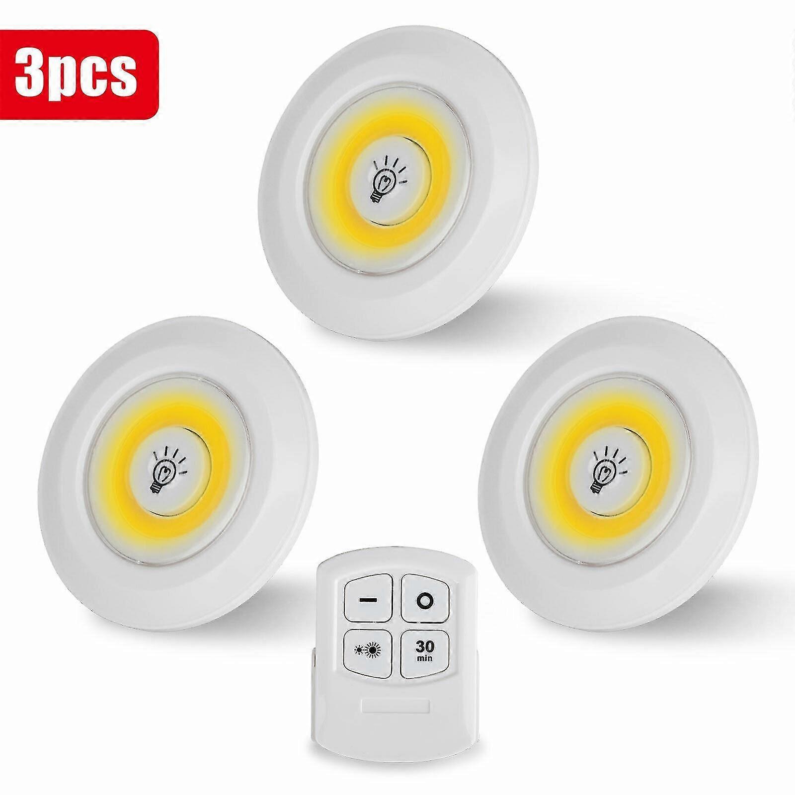 6Pcs Wireless LED Puck Lights Closet Under Cabinet Lighting With Remote Control