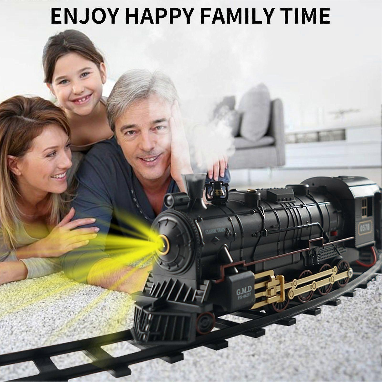 مجموعة قطار نموذجية للأولاد للتحكم عن بعد سبائك القطار الكهربائي مع صوت قطار واقعي ، ضوء ، دخان ، هدايا للأطفال