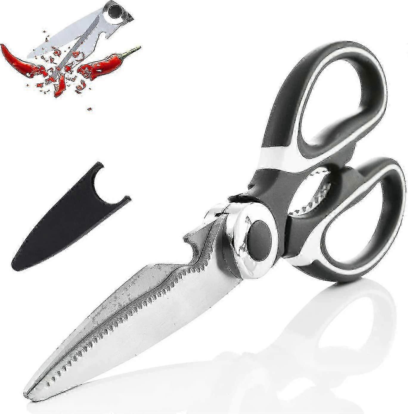 Chicken Bone Scissors, Multifunctional Kitchen Scissors With Non-slip Handle And Lid,corkscrewblack [xc]