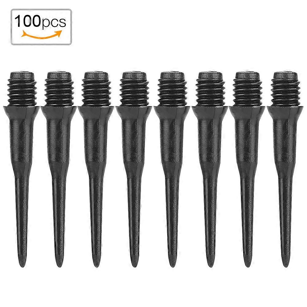 100pcs Plastic Dart Spots Needle Soft Tips Replacement Set Accessory for Electronic Darts Black