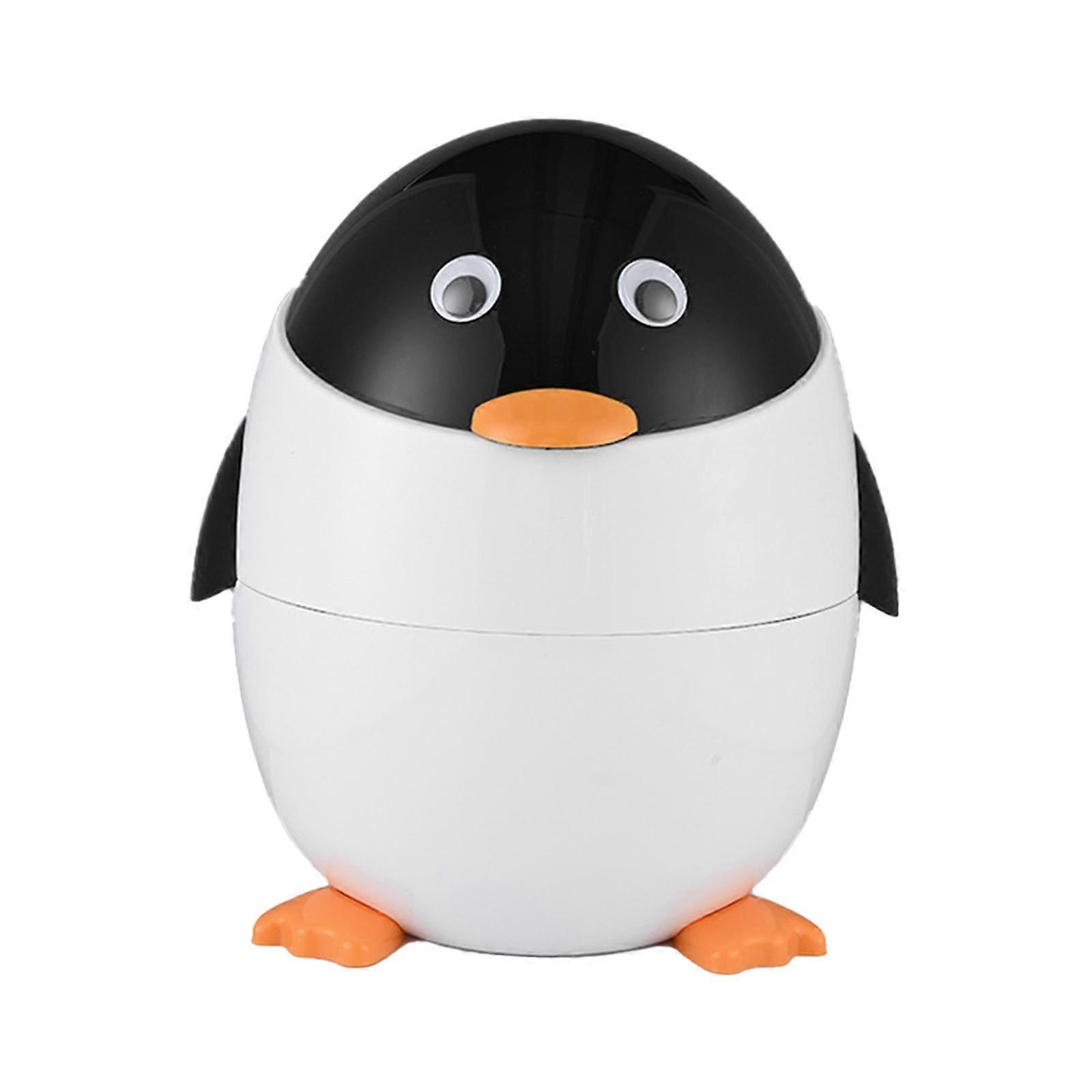 Trash Can Cartoon Penguin Removable Inner Trash Bin for Bedroom Dorm Kitchen