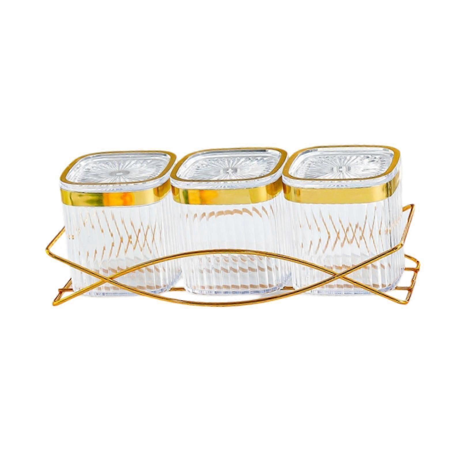 Serving Tray Storage Container Dessert Display for Cookies Sweets Chocolates 3 bowl transparent